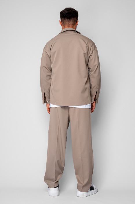 Beige Shirt and Long Pants Set [4]
