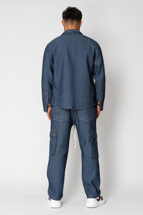 Set Camasa si Pantalon lung cargo Navy/White [4]