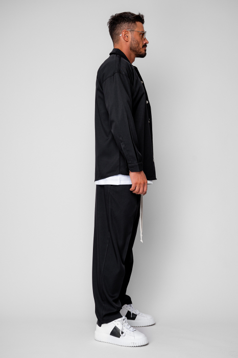 Set Camasa si pantalon lung cu snur Black [3]