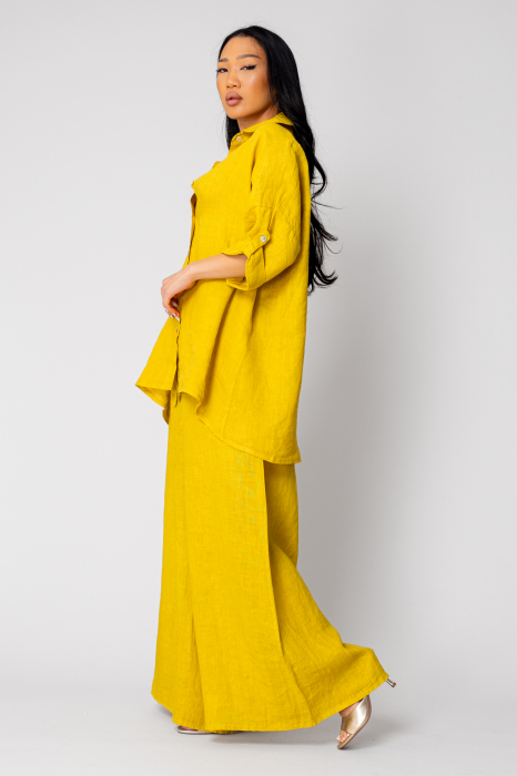 Set Gabrielle 100% IN Mustard shirt and long pants set [2]