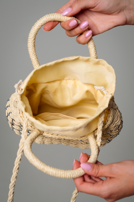 Small raffia beach bag Beige [2]