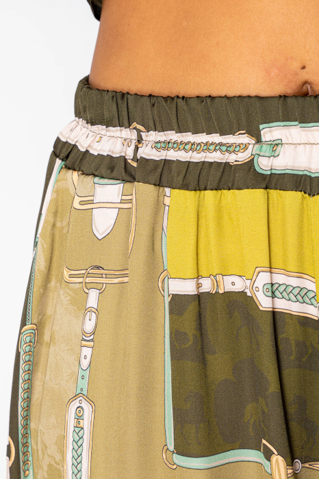 Set Shirt and Long Pants in Silk Micro Beige/Green [4]