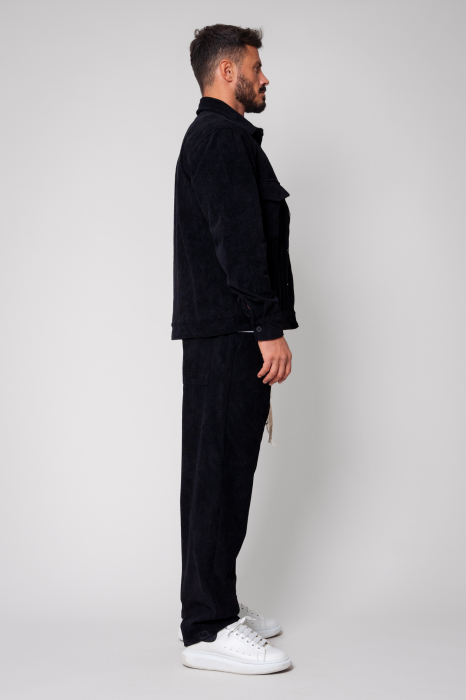 Set Camasa si Pantalon Lung din reiat Black [2]