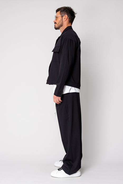Set Camasa cu buzunare si pantalon lung Oversized Black [3]
