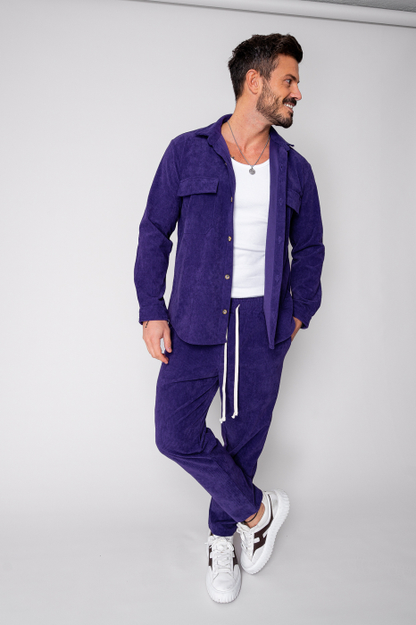 Set Camasa si pantalon lung din reiat Mauve [1]