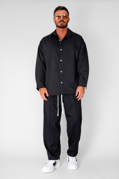 Set Camasa si Pantalon Lung drept Black [2]