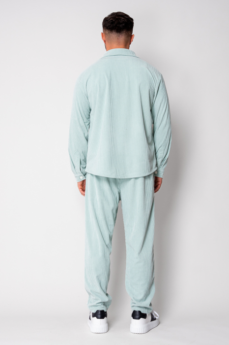Set Camasa si Pantalon Lung drept din reiat Mint [4]