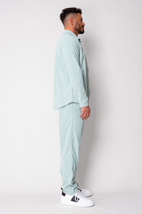 Set Camasa si Pantalon Lung drept din reiat Mint [3]