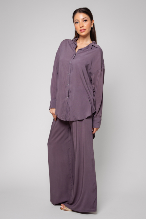 Gabrielle Grey Anthracite Shirt and Long Pants Set [3]