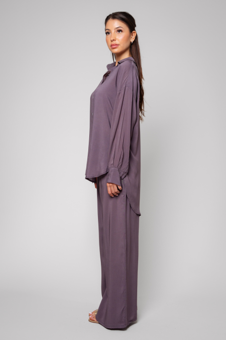Gabrielle Grey Anthracite Shirt and Long Pants Set [2]