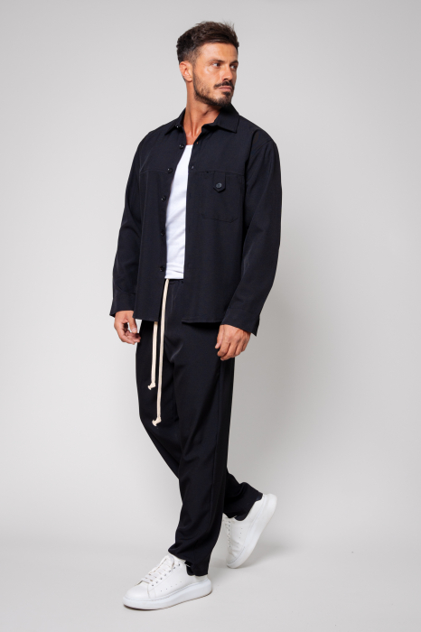 Set camasa cu nasturi si pantalon lung Black [2]