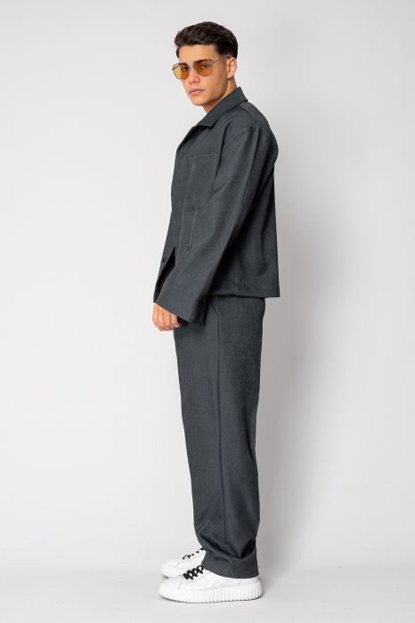 Set Camasa si pantalon lung Oversized Grey Anthracite [3]