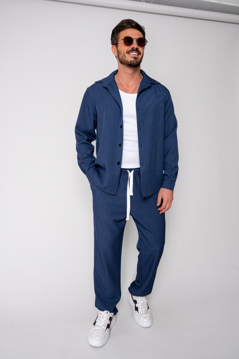 Set camasa si pantalon lung Premium Edition Dark Blue New [1]