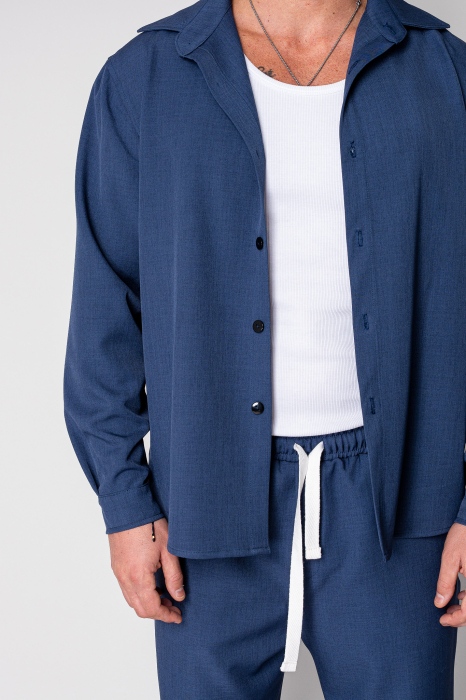 Set camasa si pantalon lung Premium Edition Dark Blue New [5]