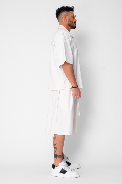 Set camasa si pantalon scurt Cream [3]