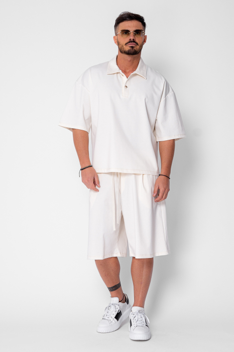 Set camasa si pantalon scurt Cream [2]