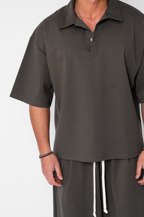 Set camasa si pantalon scurt Dark Green [5]