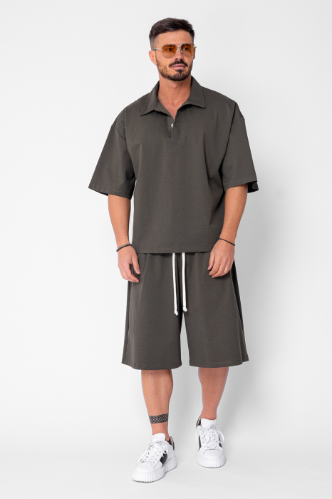 Set camasa si pantalon scurt Dark Green [2]