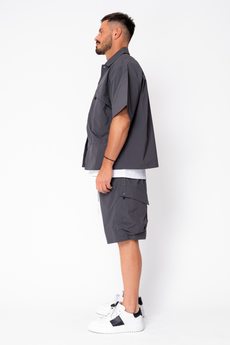 Set camasa si pantalon scurt din fas Grey Anthracite [2]