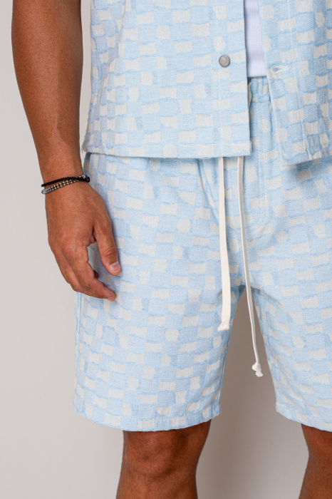 Set camasa si pantalon scurt din denim Blue/Beige [5]
