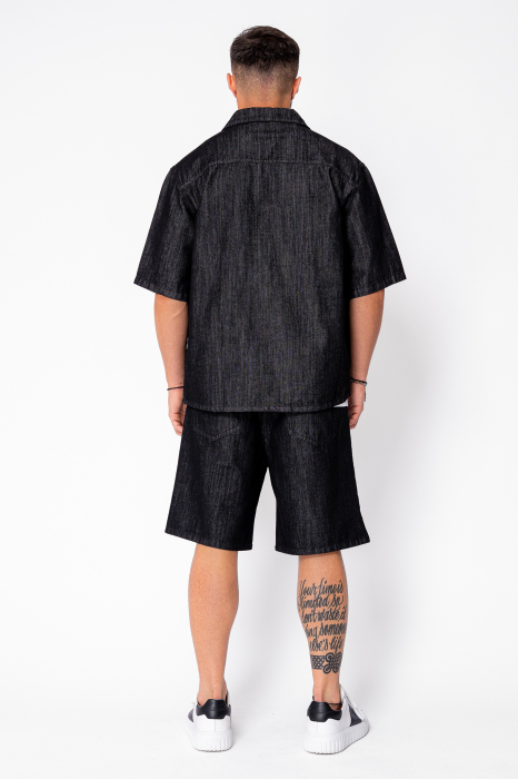 Set camasa si pantalon scurt din denim Black [4]