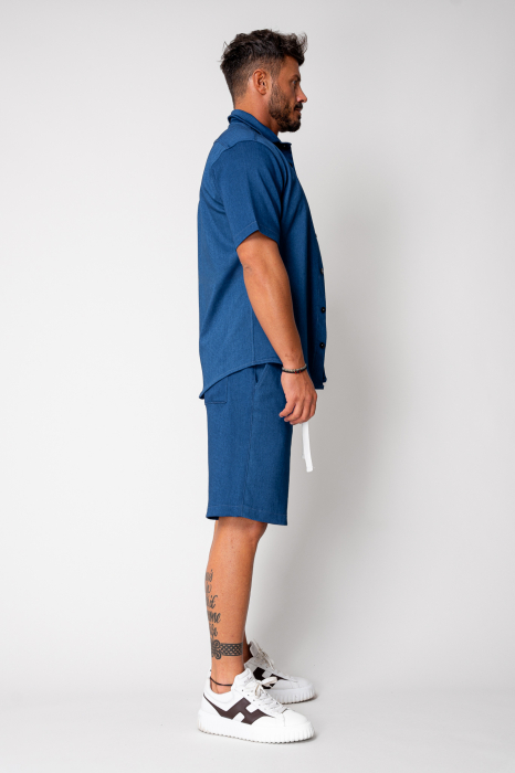 Set denim shirt and shorts Premium Edition Blue [4]