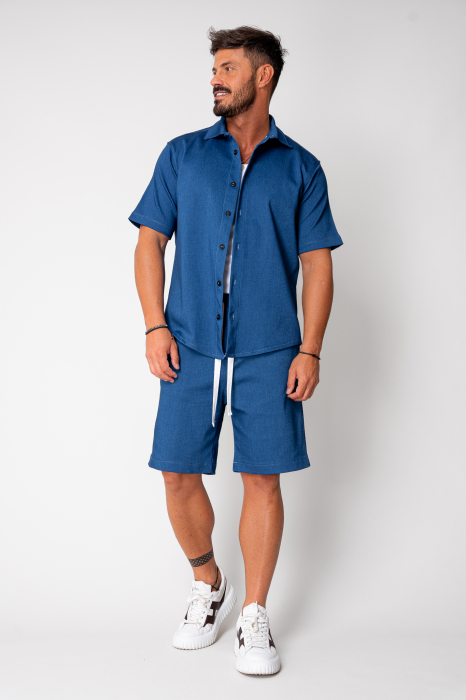Set denim shirt and shorts Premium Edition Blue [2]