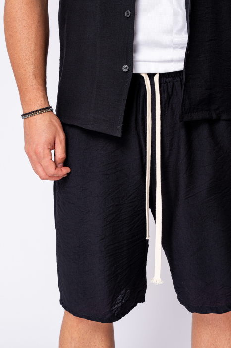Set camasa cu maneca scurta si pantalon scurt Black [5]