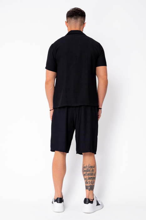 Set camasa cu maneca scurta si pantalon scurt Black [4]