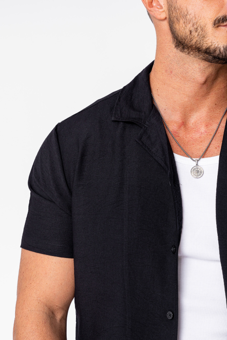 Set camasa cu maneca scurta si pantalon scurt Black [6]