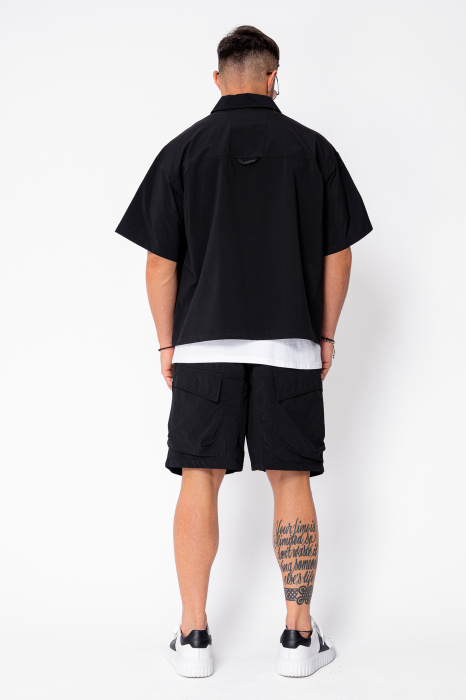 Set camasa si pantalon scurt din fas Black [3]