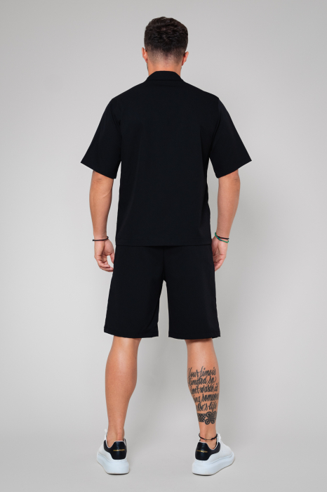 Set Sacou cu maneca scurta si pantalon scurt Oversized Black [3]