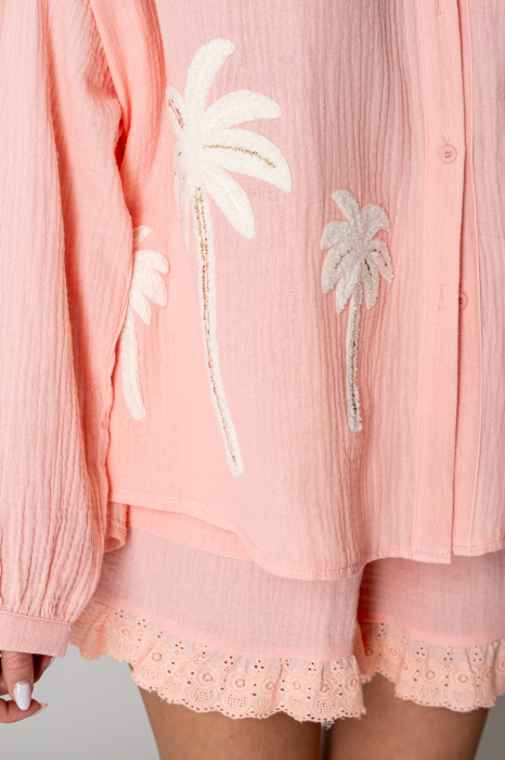 Set Camasa si pantalon scurt Peach [4]