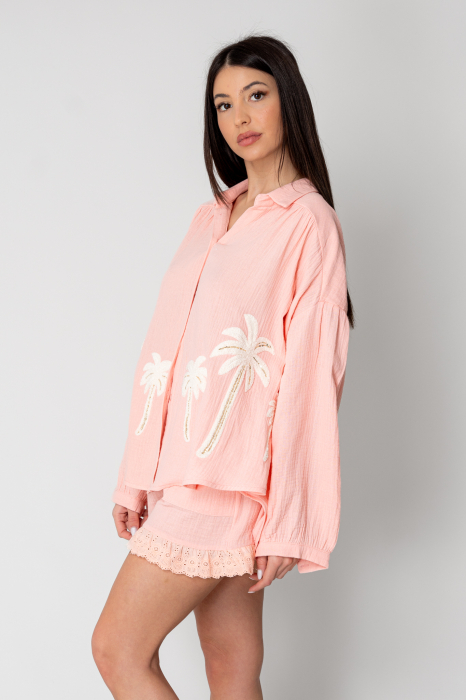 Set Camasa si pantalon scurt Peach [3]
