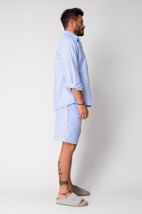 Set denim shirt and shorts Blue/White [5]