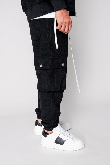 Set Cargo din reiat Hanorac si pantalon lung Black [6]