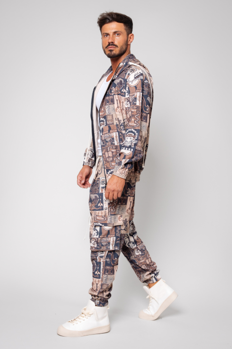 Set Pharaoh Hanorac si pantalon lung Beige [2]