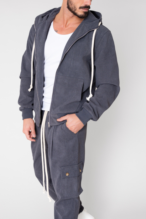Cargo set Hoodie and long pants made of gray Anthracite [4]
