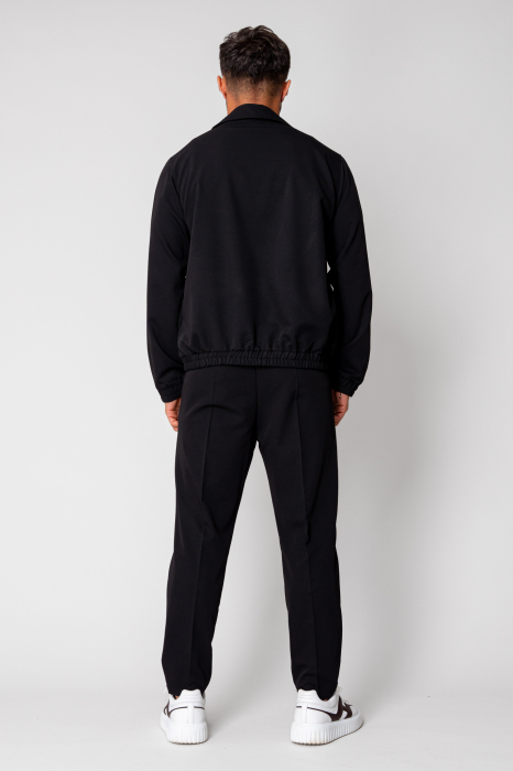 Set Caruso Stripes Jacket zipper with pocket and long pants Black [4]