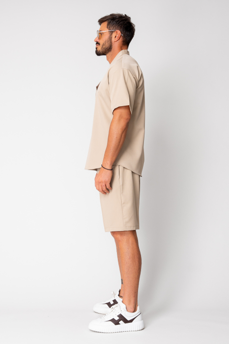 Set Como V-cut blouse and shorts Beige [3]
