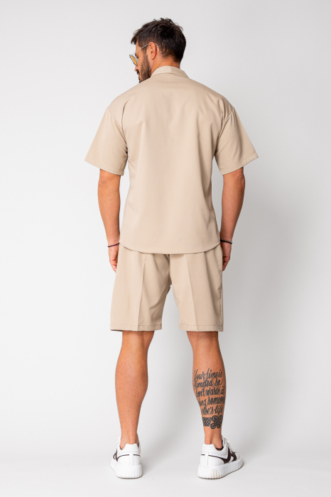 Set Como V-cut blouse and shorts Beige [4]