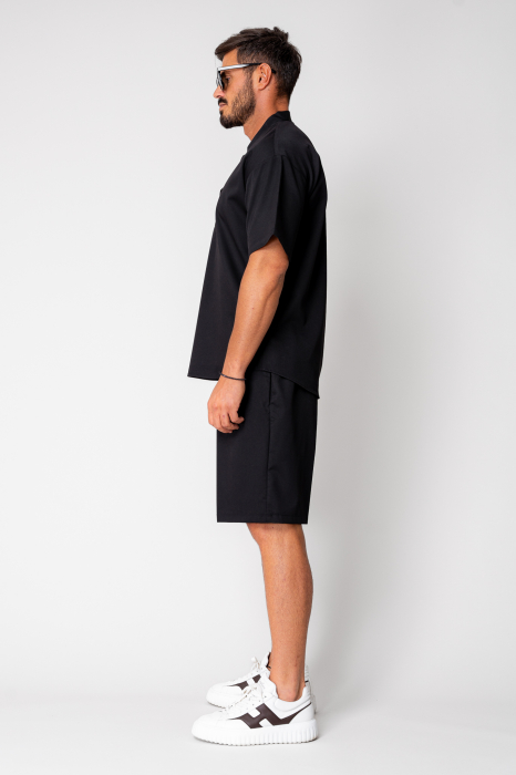 Set Como bluza V-cut si pantaloni scurti Black [4]
