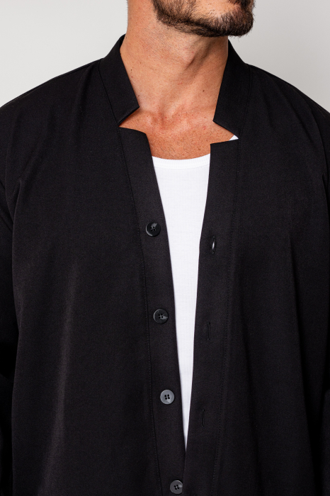 Set Como V-cut shirt and long pants Black [5]