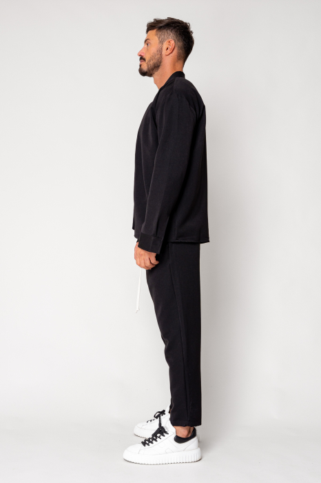 Set Como V-cut shirt and long pants Black [3]