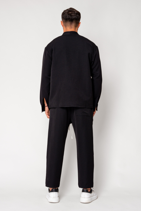 Set Como V-cut shirt and long pants Black [4]