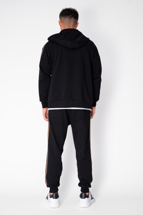 Set Cool Rock hanorac cu fermoar si pantalon conic New Black [4]