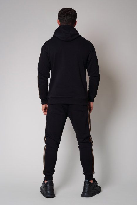 Set Cool Rock hanorac cu fermoar si pantalon conic New Black [3]
