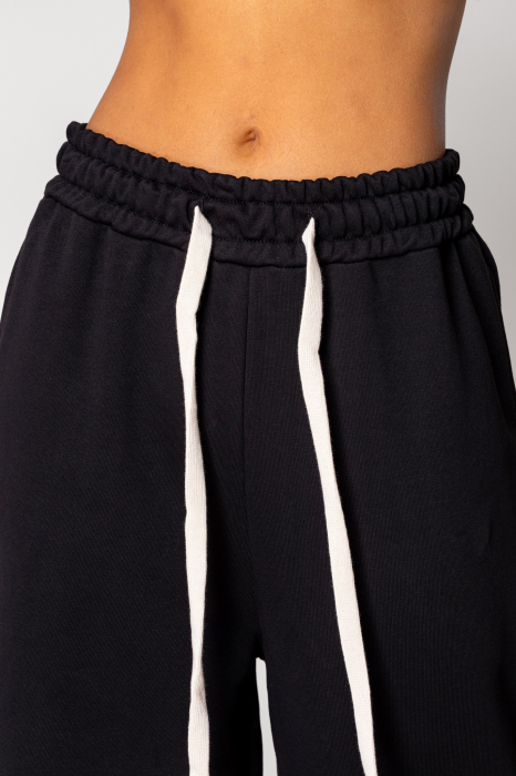 Set cu broderie bluza si pantalon lung Black/Beige [4]