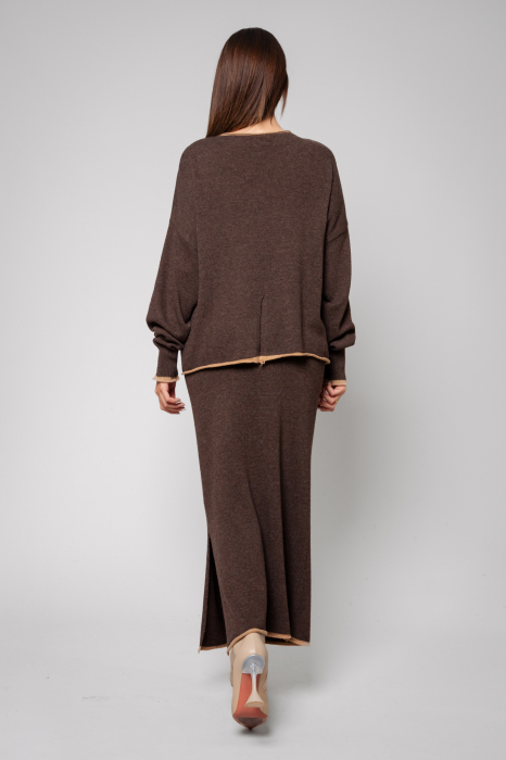 Sylvie Set Sweater and Skirt wool and cashmere Chocolate [3]