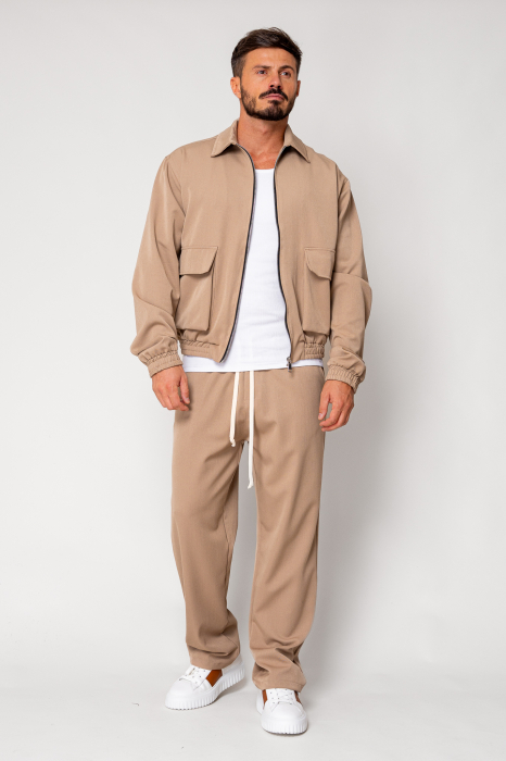 Set Dario Jacket zipper with pocket and long pants Beige [2]